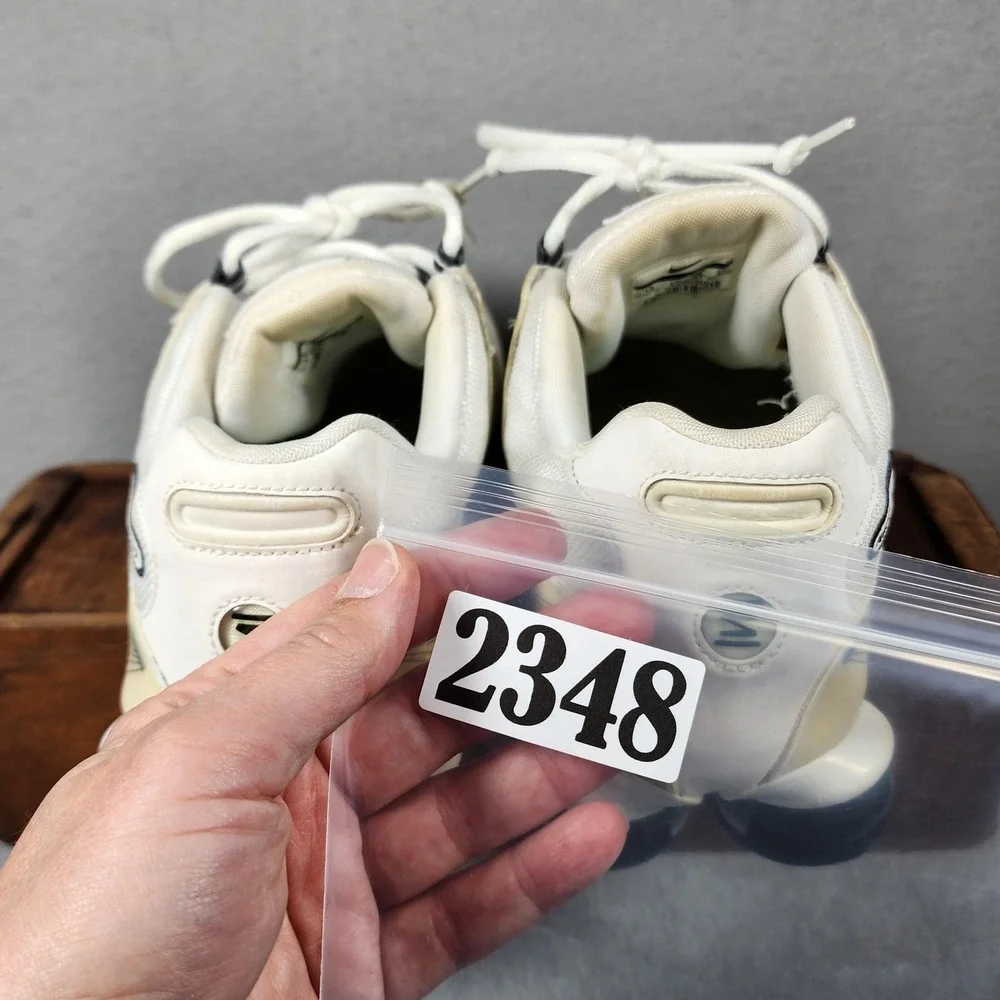 Nike Shox Shoes Mens‎ Size 12 White Mesh Running Athletic Sneakers 407155-101